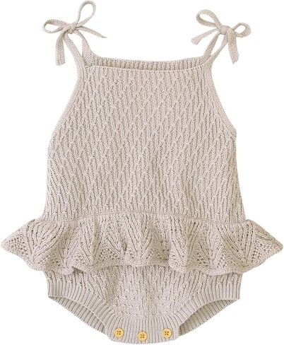 mimixiong Baby Sleeveless Romper Girls One Piece Cotton Outfit Halter Jumpsuit in Saudi Arabia