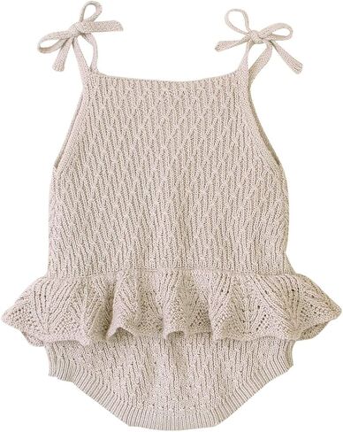 mimixiong Baby Sleeveless Romper Girls One Piece Cotton Outfit Halter Jumpsuit in Saudi Arabia