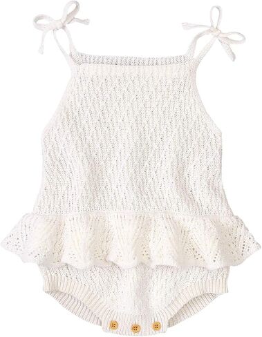 mimixiong Baby Sleeveless Romper Girls One Piece Cotton Outfit Halter Jumpsuit in Saudi Arabia