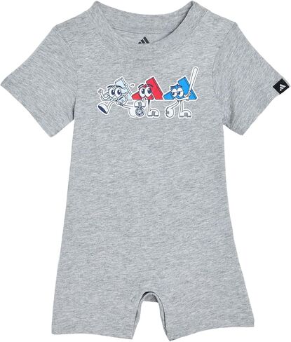 adidas Baby Boys' Graphic Shortie Heather Rompers (Infant) in Saudi Arabia