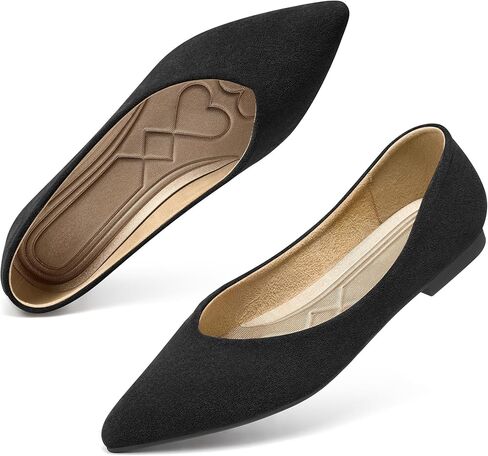 Women's Flats Ballet Shoes: Comfortable Suede Foldable Pointed Toe Dressy Slip On Casual Work Business in Kuwait