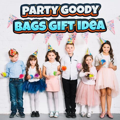 Bedwina Puffer Balls (Pack of 12) - Squishy Balls for Kids Neon Party Favors Sensory, Stress Relief Squishy & Therapy Toys for Kids, Boys & Girls Goodie Bag Stuffers, Prizes and Party Supplies in Saudi Arabia