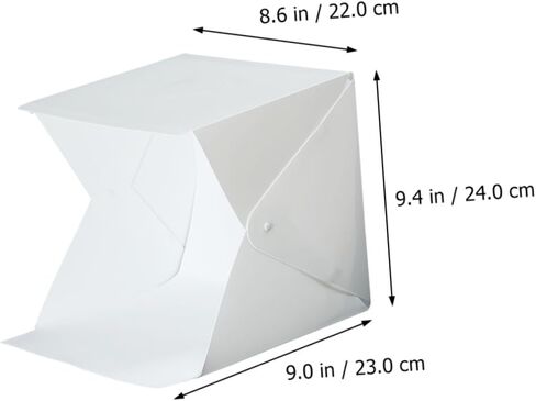 Kisangel 20cm Mini Folding Photography Light Box Kit with Dual LED Light Strips and 6-Color Backdrops Portable Photo Studio Softbox Tent for Product and Phone Camera Shooting in Kuwait