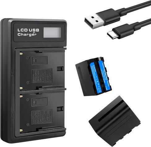 2 Pack NP-F970 Battery with Charging Station, 12000mAh New Upgrade High Capacity Battery Replacement for Sony DCR-VX2100, DSR-PD150, DSR-PD170, FDR-AX1, HDR-AX2000, HDR-FX1,HDR-FX7, HDR-FX1000, etc in Kuwait