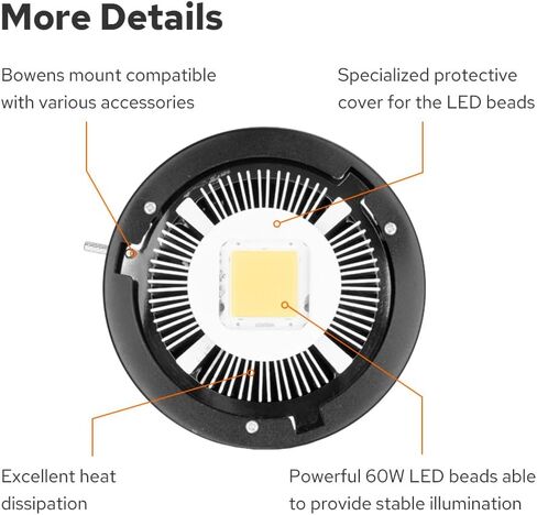 طقم إضاءة فيديو LED من Godox 2Pack SL60W Studio للتصوير الفوتوغرافي، مجموعة إضاءة مستمرة 60 وات، ضوء فلاش مثبت على بوينز 5600K مع صندوق ناعم، جهاز تحكم عن بعد، حامل لتسجيل الفيديو، تصوير صورة المنتج in Kuwait