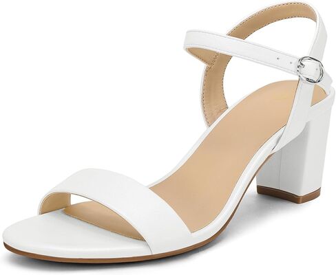 mysoft Women's Low Heels Open Toe Ankle Strap Block Chunky Heels Sandals Comfortable Classic Dressy Wedding Party Event Shoes in Kuwait