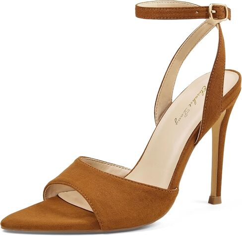 Elisabet Tang 4Inch Women's Pointed Toe Ankle Strap Stiletto Heeled Sandals, Sexy High Heels with Adjustable Buckle for Party Dressy in Kuwait