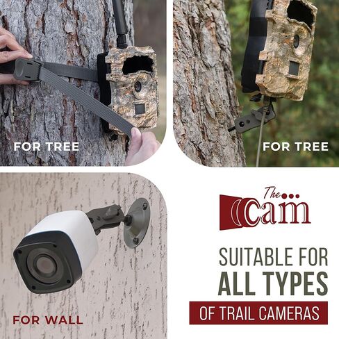 طقم حامل كاميرا Cam Trail - 6 عبوات (3 حوامل معدنية + 3 أشرطة)، شجرة قابلة للتعديل 360 درجة وحامل على الحائط لكاميرات الصيد والأمن in Kuwait