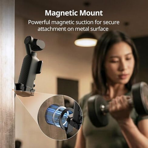 قفص حامل مغناطيسي صغير الحجم لجيب DJI Osmo 4/3، محول توسيع من سبائك الألومنيوم مع واجهة تحرير سريعة ثنائية الاتجاه، حلقة مغناطيسية قابلة للتعديل للهاتف - 6004 in Kuwait