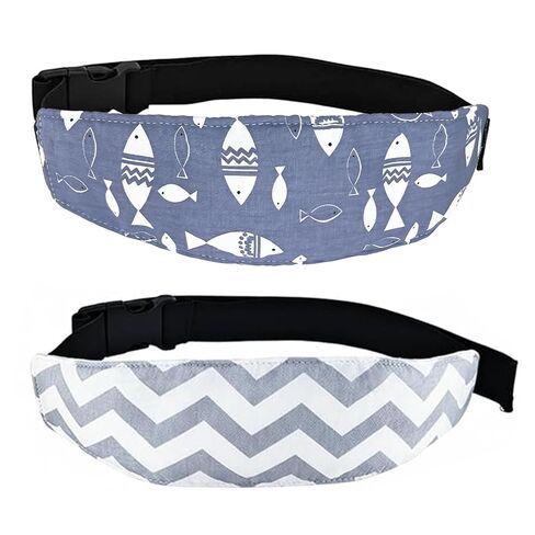 2 Pcs Baby Head Support for Car Seat, Carseat Head Support for Infant Toddler Kids Children Stroller Seat Neck Relief Head Band Sleeping Traveling (Whales and Octopuses) in Kuwait