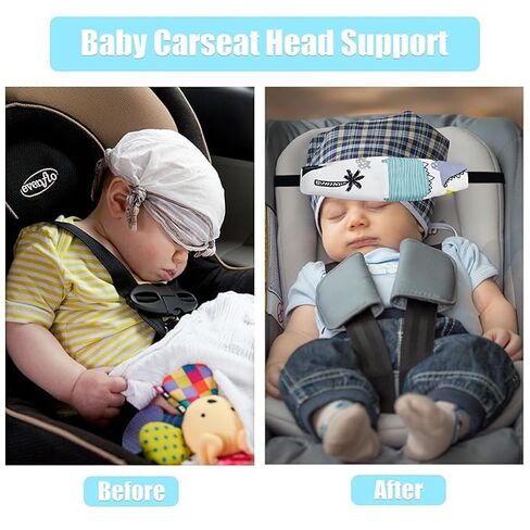2 Pcs Baby Head Support for Car Seat, Carseat Head Support for Infant Toddler Kids Children Stroller Seat Neck Relief Head Band Sleeping Traveling (Whales and Octopuses) in Kuwait