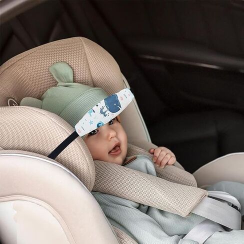 2 Pcs Baby Head Support for Car Seat, Carseat Head Support for Infant Toddler Kids Children Stroller Seat Neck Relief Head Band Sleeping Traveling (Whales and Octopuses) in Kuwait