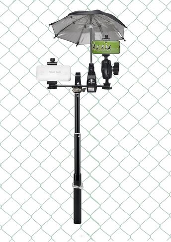Fotoleey Backstop Camera Mount Cell Phone Fence Mount for iPhone, GoPro Hero 13/12, Mevo Start for Recording Baseball, Softball and Tennis Games, Support Recording While Charging, with Sun Guard in Kuwait