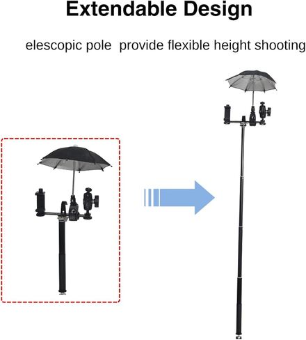 Fotoleey Backstop Camera Mount Cell Phone Fence Mount for iPhone, GoPro Hero 13/12, Mevo Start for Recording Baseball, Softball and Tennis Games, Support Recording While Charging, with Sun Guard in Kuwait