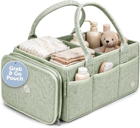 Jool Baby Tag-Along Diaper Caddy – Nursery Storage Organizer for Newborn Essentials – Lightweight & Portable, Large Capacity (Sage) in Saudi Arabia