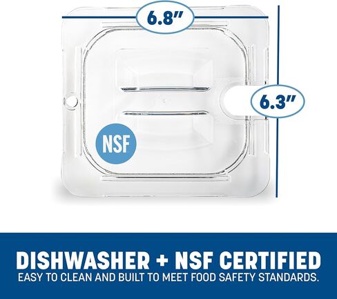 منتجات Carlisle FoodService 10311U07 StorPlus الحجم السادس من البولي كربونات غطاء وعاء طعام مسنن بمقبض عالمي، شفاف in Saudi Arabia