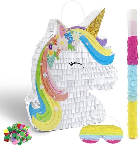 Unicorn Piñata Party Supplies Piñata Bundle with Blindfold and Bat for Girls Kids Unicorn Theme Birthday Party in Saudi Arabia