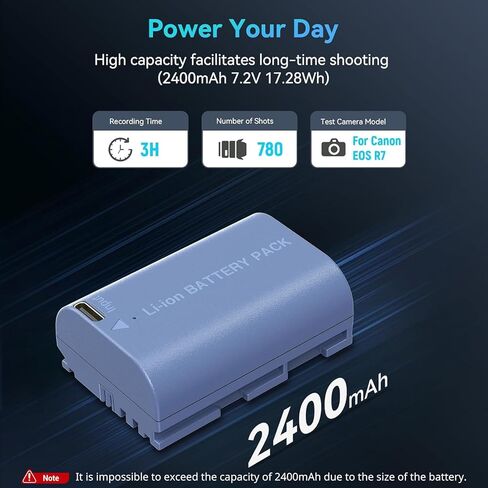 SMALLRIG 2400mAh Repalcement USB-C Battery and Battery Charger for Canon in Kuwait