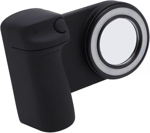 Smartphone Handle, Wireless Remote Control Camera Grip with Fill Light Mirror for Live Streaming Photography and Selfies Detachable Bracket Non Slip ABS Grip Up to 30 Meters in Kuwait