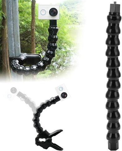 Flexible Monopod Gooseneck Mount, 12 Section ABS with 1 / 4in Screw Holes - Universal Sports Camera Holder, Adjustable Angles for Outdoor Action Recording in Kuwait