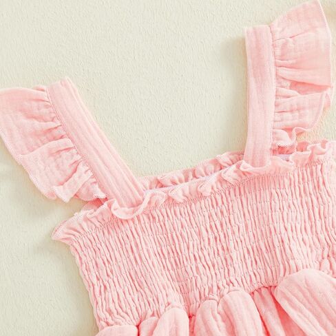 Newborn Baby Girl Romper Dress Solid Color Sleeveless Jumpsuit Bodysuit Headband Summer Clothes Set in Saudi Arabia