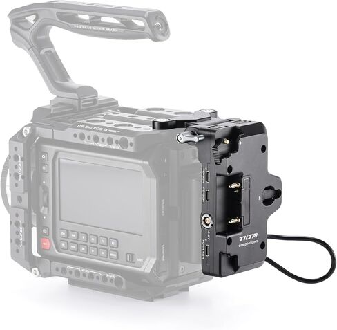 لوحة بطارية قابلة للطي من Tilta متوافقة مع قفص الكاميرا Blackmagic Pyxis 6K/12K | جبل الذهب | تصميم دوار قابل للتبديل السريع | 60 واط USB-C PD | صنبور P مزدوج | إخراج ثنائي الدبوس | مدخل USB-C بقدرة 45 وات | أسود in Kuwait