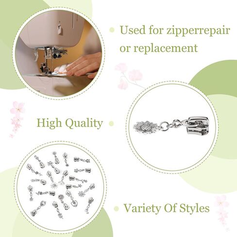 Cheriswelry 20pcs Heart Zipper Sliders for Jackets Handbags Backpacks Alloy Replacement Zipper Sliders Metal Zippers Pull Replacement for DIY Craft Bag Luggage Clothing Wallet Costume in Saudi Arabia