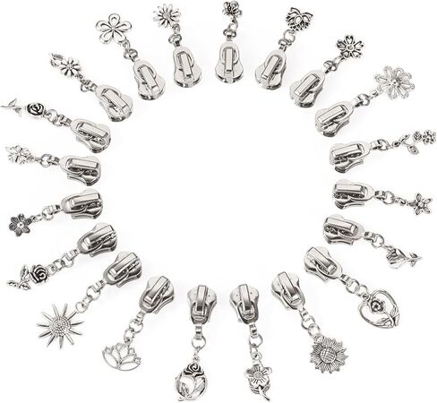Cheriswelry 20pcs Heart Zipper Sliders for Jackets Handbags Backpacks Alloy Replacement Zipper Sliders Metal Zippers Pull Replacement for DIY Craft Bag Luggage Clothing Wallet Costume in Saudi Arabia