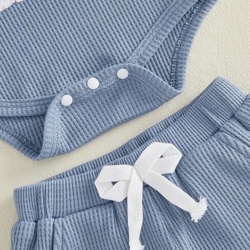 Little Llama Newborn Outfit Baby Boy 2Pcs Summer Clothes Infant Short Sleeve Letter Romper and Waffle Shorts Sets in Kuwait