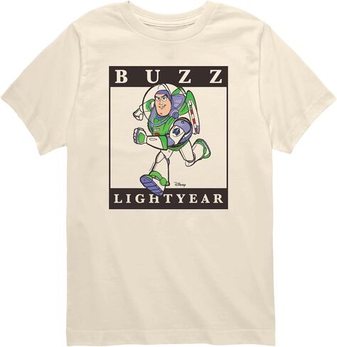 Toy Story - إطار شخصية Buzz Lightyear - تي شيرت برسومات قصيرة الأكمام للأولاد الصغار - مقاس 5T كريمي in Kuwait