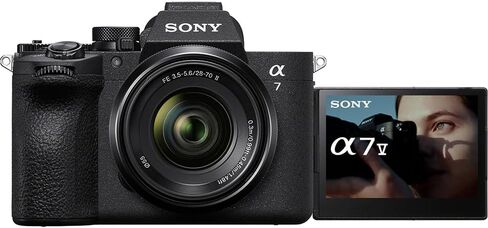 كاميرا Sony ILCE-7M5M/B a7 V كاملة الإطار بدون مرآة مع مجموعة عدسات II 28-70 مم مع عدسة FE مقاس 50 مم F1.8، فلاش Speedlight، مونوبود 72 بوصة، بطاقة 64 جيجابايت، مجموعة Corel Photo Video Suite، حقيبة كاميرا صور ديكو + المزيد in Kuwait
