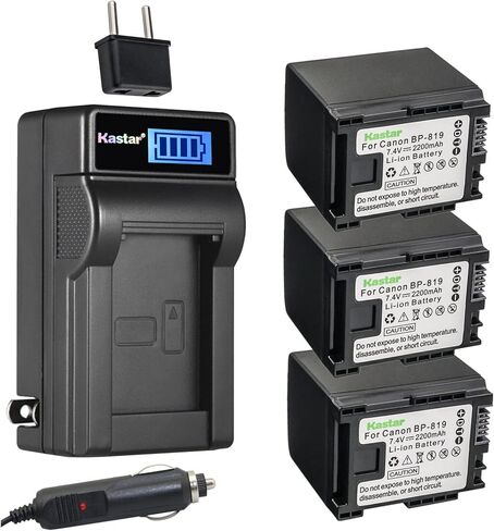 Kastar BP-819 LCD AC Battery Charger Compatible with Canon VIXIA HF G10 HFG10, VIXIA HF G20 HFG20, VIXIA HF G30 HFG30, VIXIA HF M30 HFM30 Camcorders in Kuwait
