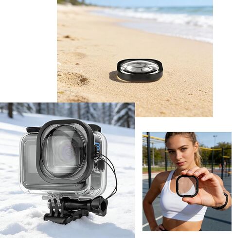 فلتر عدسة ماكرو 5X من SOONSUN متوافق مع GoPro Hero 13 12 11 10 9 8 أسود، عدسة ماكرو زجاجية عالية الدقة لغطاء رسمي مقاوم للماء، والغوص تحت الماء والتصوير الأرضي in Kuwait