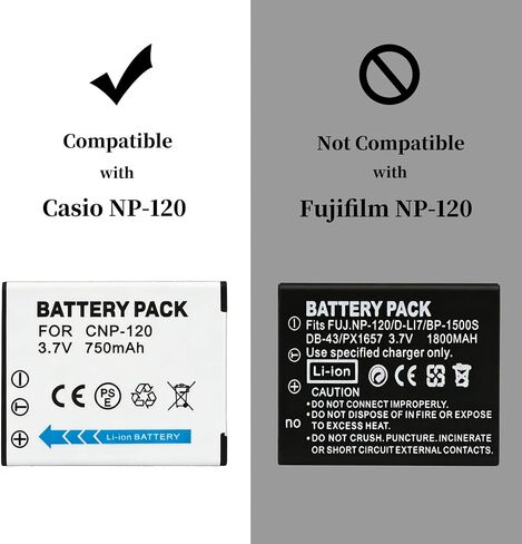 شاحن USB Norifon NP-120 لكاميرا Casio Exilim EX-S200، EX-S300، EX-Z31، EX-Z680، EX-Z690، EX-ZS10، EX-ZS12، EX-ZS15، EX-ZS20، EX-ZS26، EX-ZS27، EX-ZS30 والمزيد in Kuwait