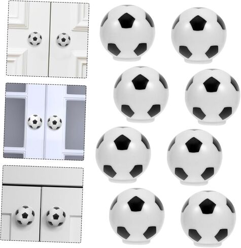 stobaza 8pcs كرة القدم درج المقابض متعة كرة القدم تحت عنوان تسحب لصبي فتاة غرف السلامة المضادة للتصادم تصميم مقابض بلاستيكية لخزانات الملابس وخزائن الملابس in Kuwait