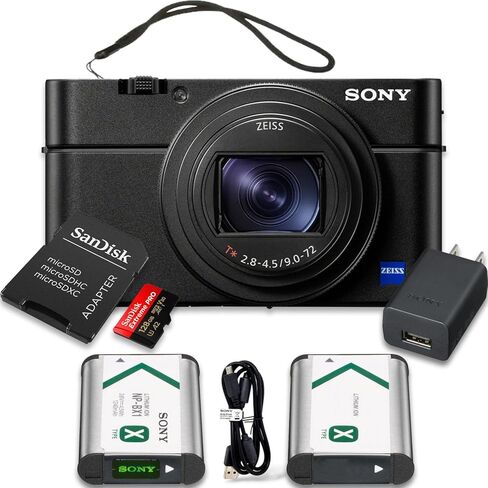 كاميرا Sony RX100 VII Premium المدمجة مع مستشعر CMOS من النوع 1.0 (DSCRX100M7) حزمة قيمة in Kuwait
