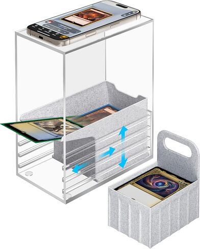 NiHome Clear Acrylic Trading Card Scanner Stand for MTG Cards, Compatible with Manabox & TCGplayer App, Quickly Scan Sleeved and Unsleeved Cards, Card Slinger Scanstand Accessories in Saudi Arabia