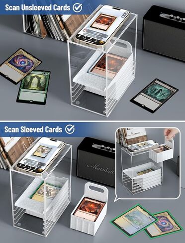 NiHome Clear Acrylic Trading Card Scanner Stand for MTG Cards, Compatible with Manabox & TCGplayer App, Quickly Scan Sleeved and Unsleeved Cards, Card Slinger Scanstand Accessories in Saudi Arabia