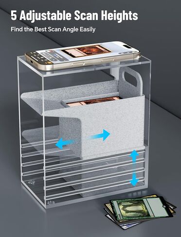 NiHome Clear Acrylic Trading Card Scanner Stand for MTG Cards, Compatible with Manabox & TCGplayer App, Quickly Scan Sleeved and Unsleeved Cards, Card Slinger Scanstand Accessories in Saudi Arabia