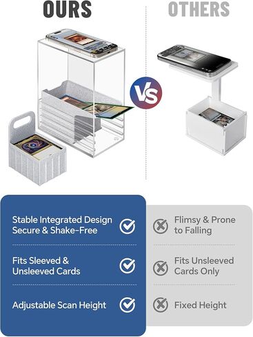 NiHome Clear Acrylic Trading Card Scanner Stand for MTG Cards, Compatible with Manabox & TCGplayer App, Quickly Scan Sleeved and Unsleeved Cards, Card Slinger Scanstand Accessories in Saudi Arabia