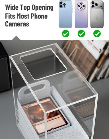 NiHome Clear Acrylic Trading Card Scanner Stand for MTG Cards, Compatible with Manabox & TCGplayer App, Quickly Scan Sleeved and Unsleeved Cards, Card Slinger Scanstand Accessories in Saudi Arabia