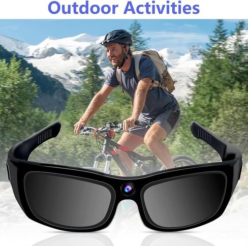 Sunglasses Camera HD 1080P Sport Camera, Sunglasses Videocamera, Bluetooth Sunglasses Cycling Sport Video Camera with Loop Recording and Earphones in Kuwait