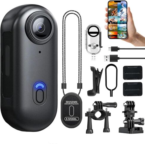كاميرا حركة الإبهام H7Pro 1080P، كاميرا الجسم الصغيرة، كاميرا الجسم المحمولة POV يمكن ارتداؤها مع حبل مغناطيسي وحقيبة مقاومة للماء، تسجيل بدون استخدام اليدين، كاميرا خوذة للعمل وركوب الدراجات ومدونات الفيديو (بدون بطاقة) in Kuwait