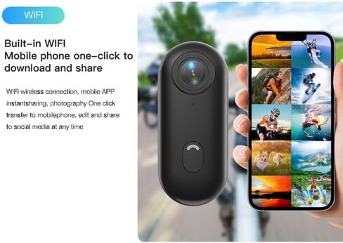 كاميرا حركة الإبهام H7Pro 1080P، كاميرا الجسم الصغيرة، كاميرا الجسم المحمولة POV يمكن ارتداؤها مع حبل مغناطيسي وحقيبة مقاومة للماء، تسجيل بدون استخدام اليدين، كاميرا خوذة للعمل وركوب الدراجات ومدونات الفيديو (بدون بطاقة) in Kuwait
