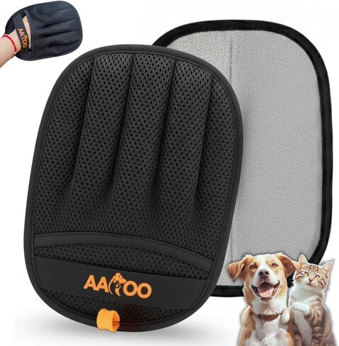 Pet Hair Removal Glove for Cats & Dogs with Silicone Pet Toothbrush – Reusable Magic Brush – Five-Finger Electrostatic Pet Hair Remover Glove for Laundry, Couch, Carpet & Car Seat in Saudi Arabia