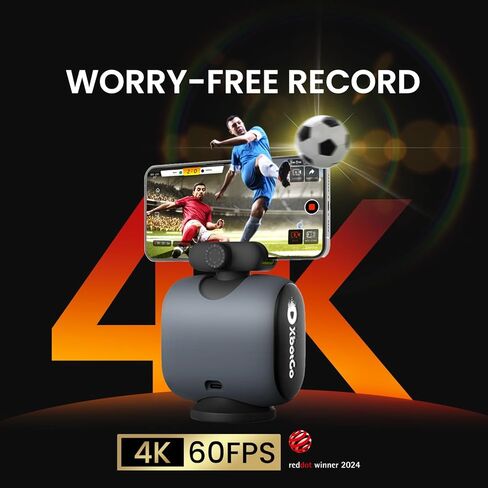 XbotGo Chameleon Professional Sports Kit - AI-Powered Action Camera with Gimbal Tracking System, Team & Player Tracking, COMS 4K Video, 360° Rotation, 120° FOV, Live Streaming(Lemon Green) in Kuwait