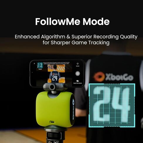 XbotGo Chameleon Professional Sports Kit - AI-Powered Action Camera with Gimbal Tracking System, Team & Player Tracking, COMS 4K Video, 360° Rotation, 120° FOV, Live Streaming(Lemon Green) in Kuwait