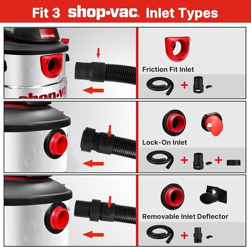خرطوم Shop-Vac 9050333، قطر 2.5 × طول 8 أقدام، وصول طويل، خرطوم مكنسة كهربائية، أسود، (عبوة واحدة) in Saudi Arabia