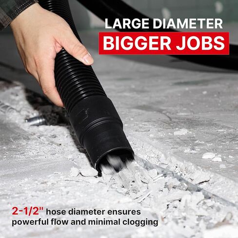 خرطوم Shop-Vac 9050333، قطر 2.5 × طول 8 أقدام، وصول طويل، خرطوم مكنسة كهربائية، أسود، (عبوة واحدة) in Saudi Arabia