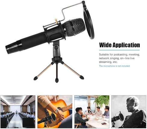 Mini Desktop Microphone Stand + Shock Mount Mic Holder + Filter Kit for Studio Recording Online Chatting Singing Meeting in Kuwait